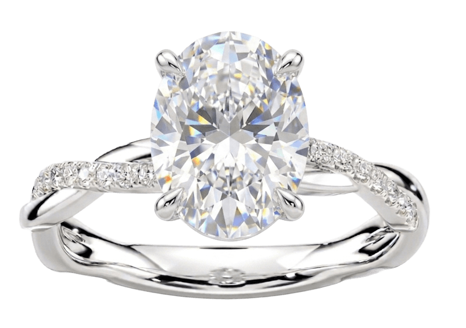 Oval Aurelia Twist White Gold