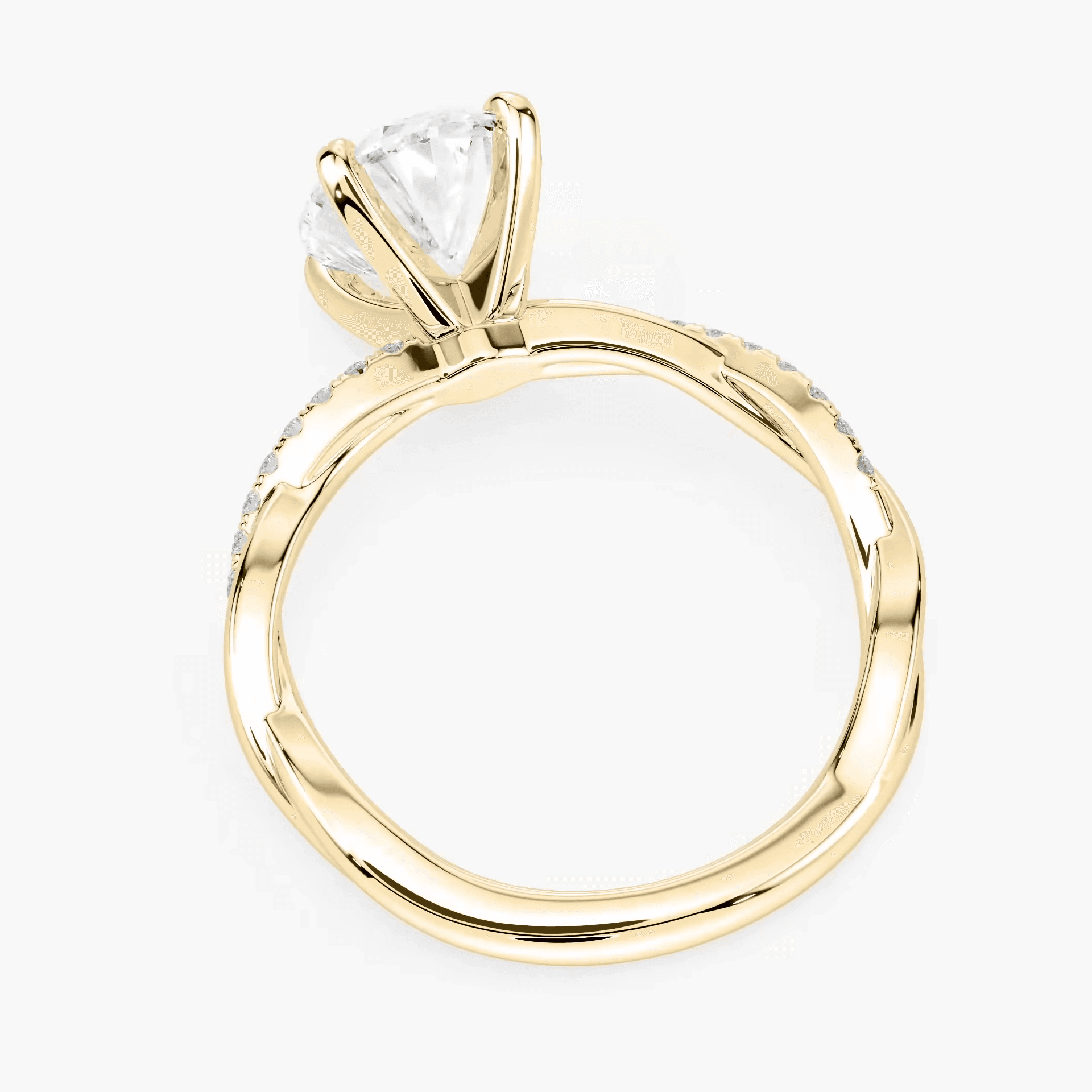 Oval Aurelia Twist Yellow Gold profile view