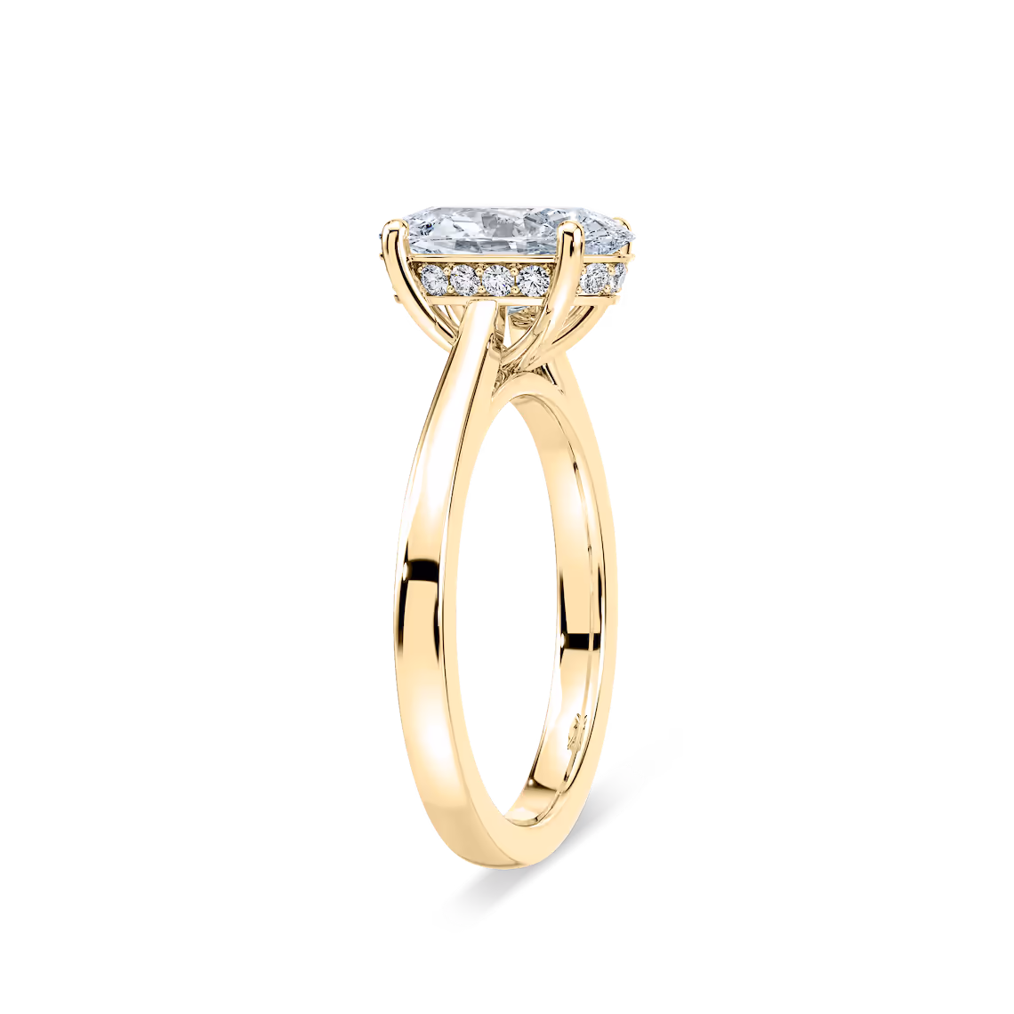 Oval Lyra Hidden Halo profile view